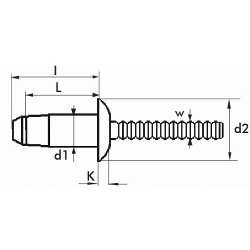 REMACHE HARD LOCK BRALO INOX / INOX CABEZA ALOMADA